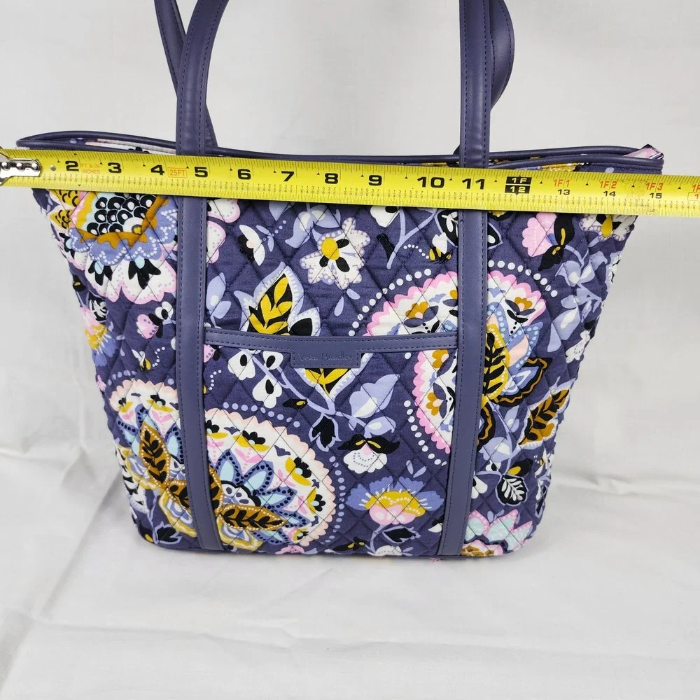 Vera Bradley Charmont Meadow Tote‎ Leather Handles Multi Color Floral